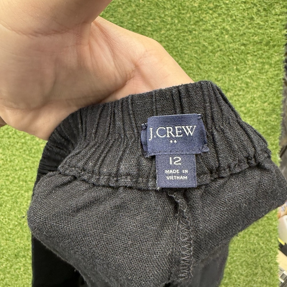 J. Crew Linen Shorts Womens 12 Black Casual Boho Seaside Beach Comfort Flowy - Picture 3 of 12